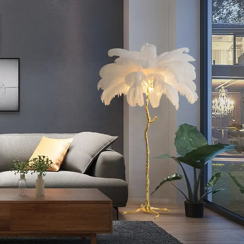 مصباح الريش الغرفة المعيشه - Feather lamp living room