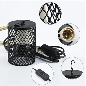 100W Reptile Ceramic Heat Lamp | Anti-hot Cage Light Holder Switch | Chicken Brooder