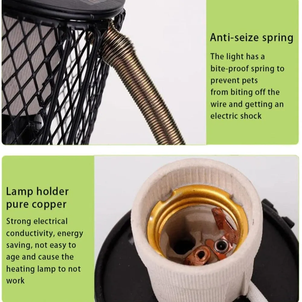 100W Reptile Ceramic Heat Lamp | Anti-hot Cage Light Holder Switch | Chicken Brooder