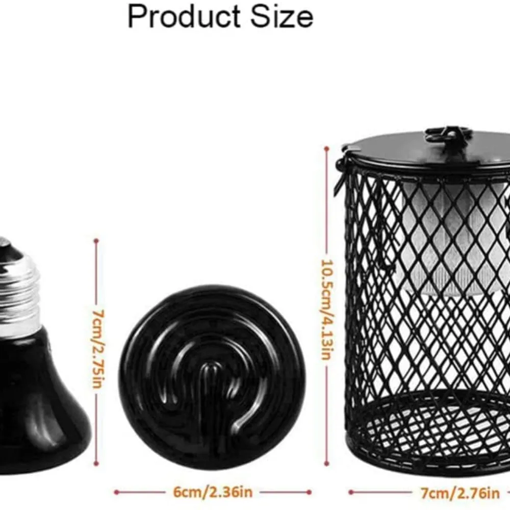 100W Reptile Ceramic Heat Lamp | Anti-hot Cage Light Holder Switch | Chicken Brooder