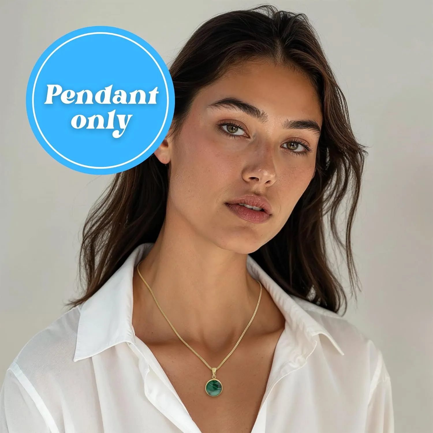 14K Gold Malachite Pendant - Solid Gold Pendant - Malachite Pendant - Gold Pendant - Vintage Jewelry for Women - Anniversary Pendant for Women - Malachite Jewelry - Pendant Only