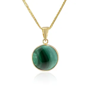 14K Gold Malachite Pendant - Solid Gold Pendant - Malachite Pendant - Gold Pendant - Vintage Jewelry for Women - Anniversary Pendant for Women - Malachite Jewelry - Pendant Only
