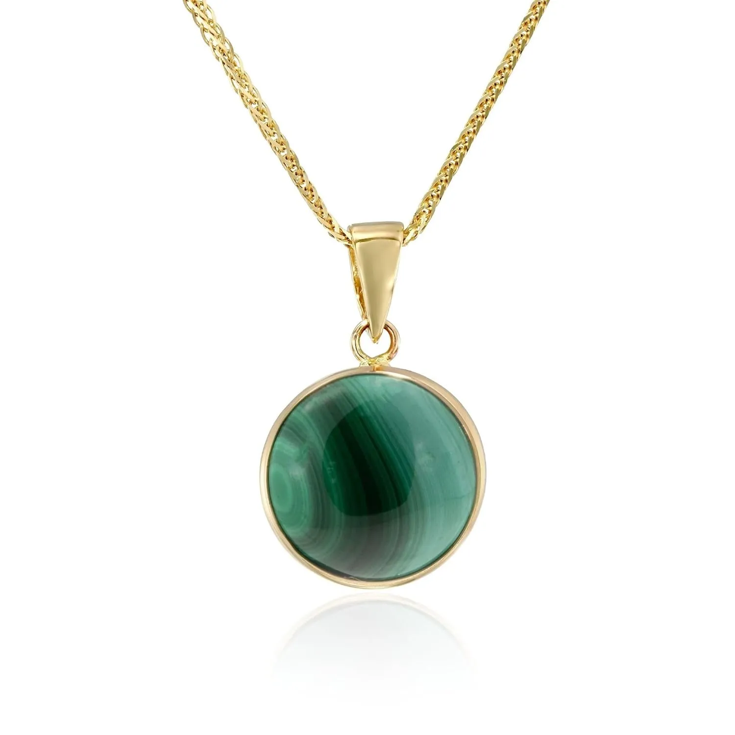 14K Gold Malachite Pendant - Solid Gold Pendant - Malachite Pendant - Gold Pendant - Vintage Jewelry for Women - Anniversary Pendant for Women - Malachite Jewelry - Pendant Only