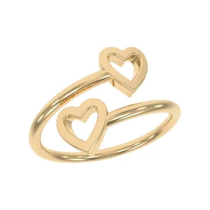 18K Gold Rings for Women - Stackable Rings in Authentic 925 Sterling Silver  Hollow Heart Knuckle & Thumb Ring - Sterling Silver Rings for Teen Girls - Dainty Minimalist Rings for Women (Size 6)