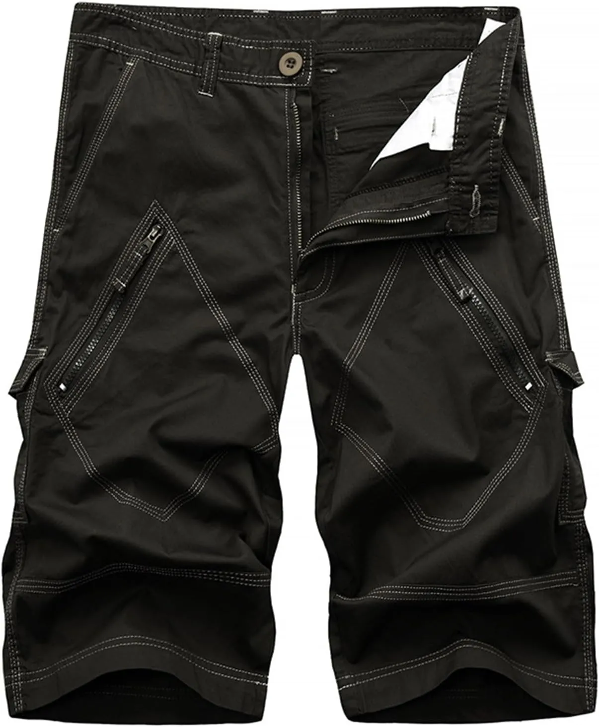 2024 Mens Cargo Shorts Casual Classic fit Athletic Workout Summer Shorts Outdoor Hiking Shorts for Men with Zipper Pockets