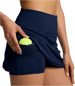 2024 Skorts for Woman Tennis Fitness Sports Double Layer Skirt Elastic High Waist Breathable Trendy Hiking Shorts Pockets