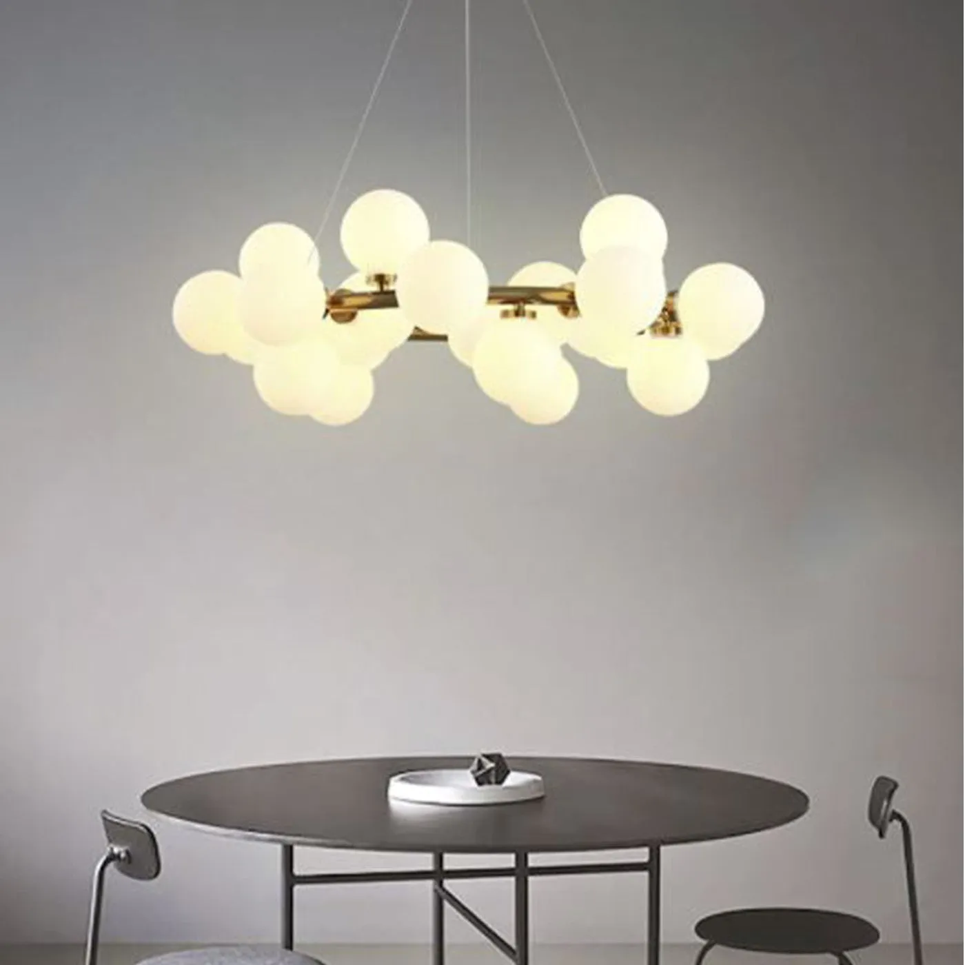 25 LIGHT GOLD FROSTED GLASS CHANDELIER CEILING LIGHTS HANGING