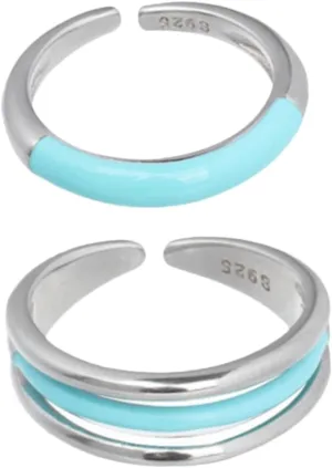 2Pcs Aesthetic Adjustable Rings for Women Unique Fashion Jewelry Birthday Her Stylish Daily Wear Costume Jewelry for Women