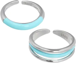 2Pcs Aesthetic Open Adjustable Rings for Women Unique Fashion Jewelry Stylish Finger Rings present for Birthdays Anniversaries Valentine's Day