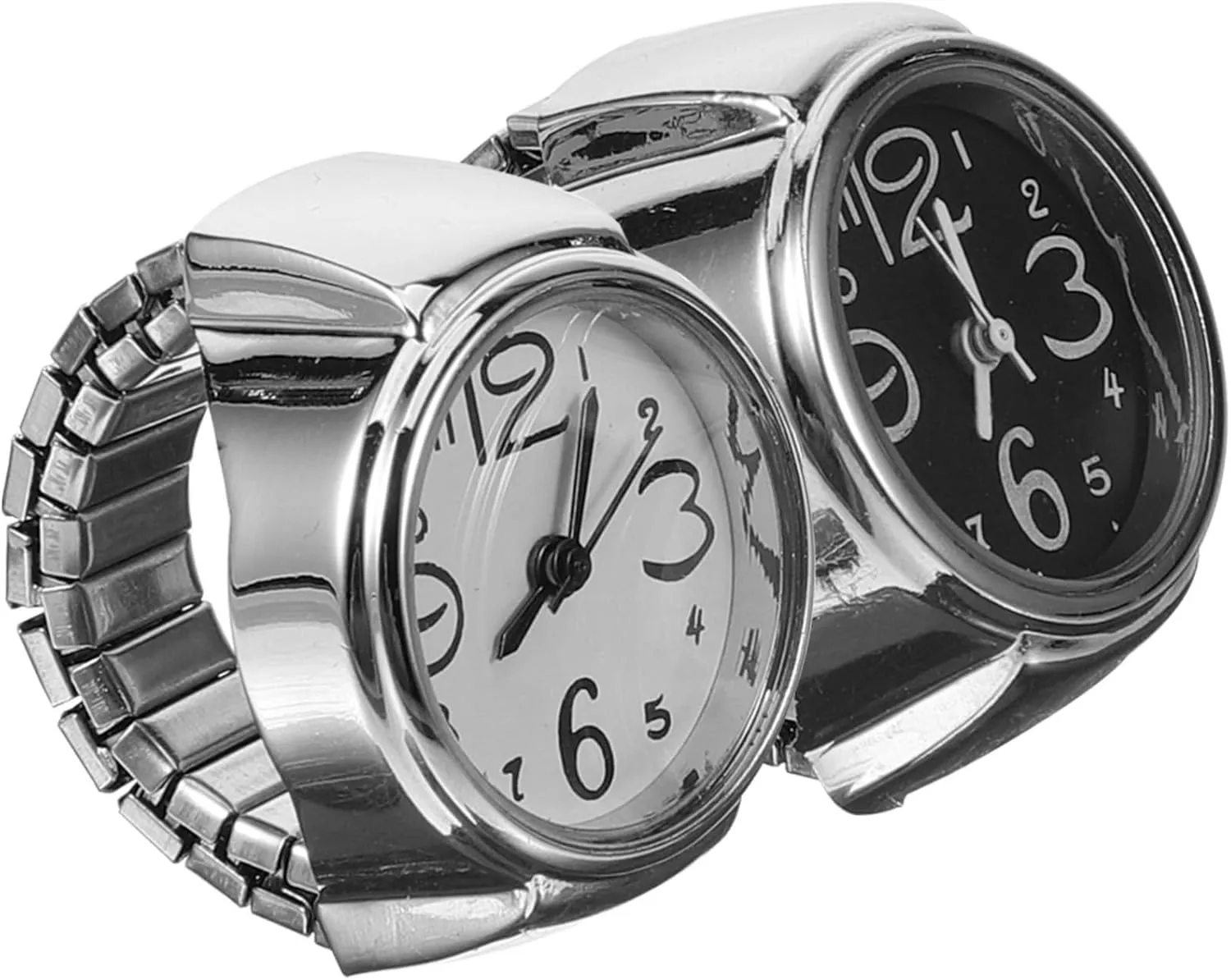 2Pcs Couples Ring Watch Finger Watches for Men Women Stylish Ring Design Durable Material Colors for Daily Wear Special