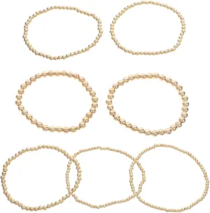 7pcs Set Stretchable Beaded Bracelet Set for Women Sophisticated Friendship Jewelry Versatile Strand Bracelets with Various for Layering Individual Wear present for Special
