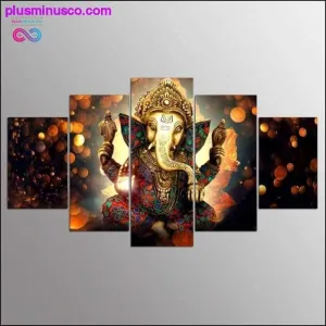 Abstract Ganesha painting modern art on canvas: HD Prints 5