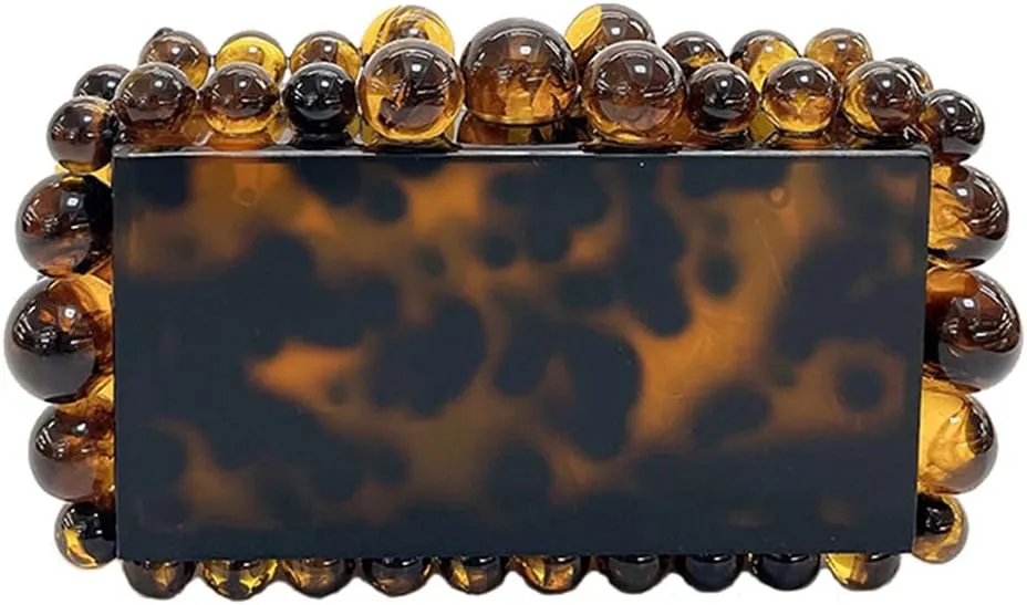 Acrylic Purses Evening Clutch Bag Marbling Evening Clutch Bag for Women Glitter Marble Purse for Wedding Party Agate Brown
