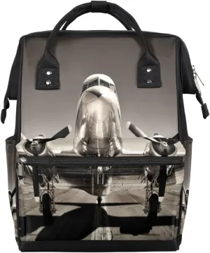 Airplane Diaper Bag Tote Large Capacity Waterproof with Adjustable Shoulder Strap and Pram Straps Mommy Bag for Hospital Beach Weekender Travel