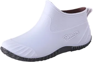 Ankle Rainboots Boots Women Wide Lightweight Rain Booties Rubber Women Short Garden Boot Slip On Outdoor Work Shoes