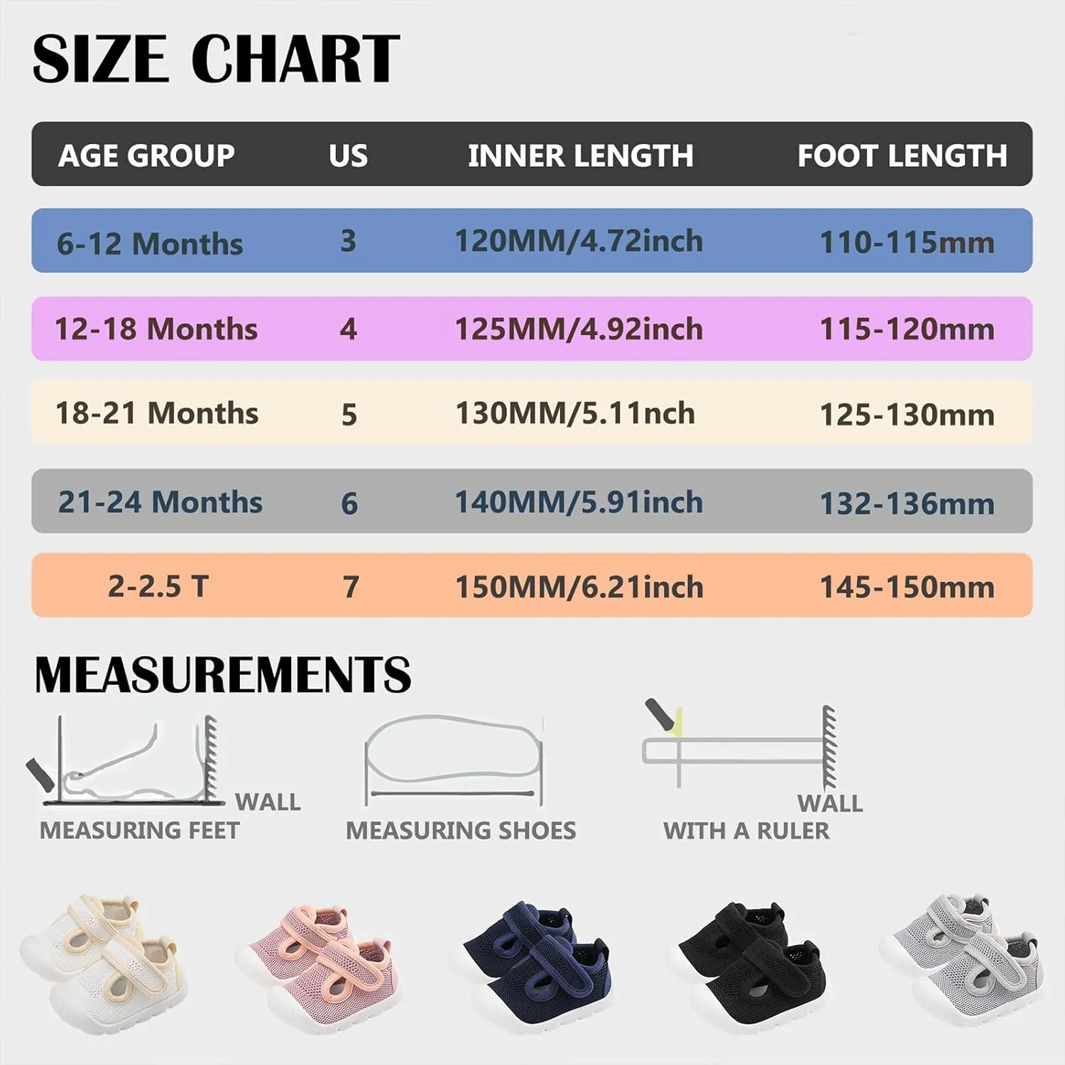Baby Toddler Girls Boys Shoes Lightweight Breathable for Non Slip Infant First Walking Shoes Outdoor Toddlers Sneakers 6 9 12 18 24 Months