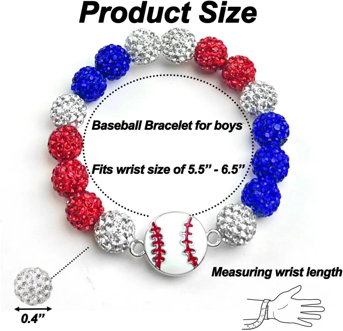 Baseball Bracelets, Ice Collection Bracelets, Baseball Rhinestone Bracelets for Men, Baseball Accessory Beaded Bracelets, Athletes Inspired Baseball Drip Bling Bracelet for Baseball Team Lovers