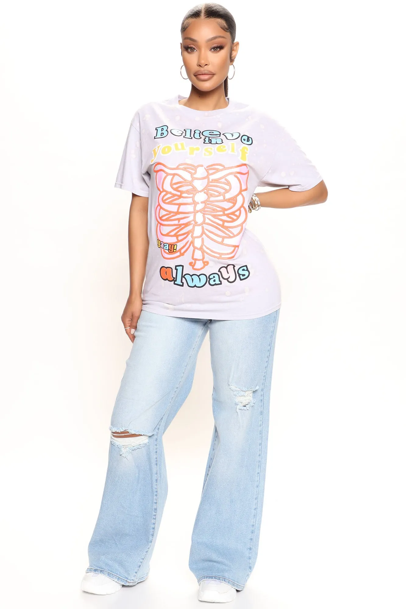 Believe In Yourself Glow In The Dark Top - Grey