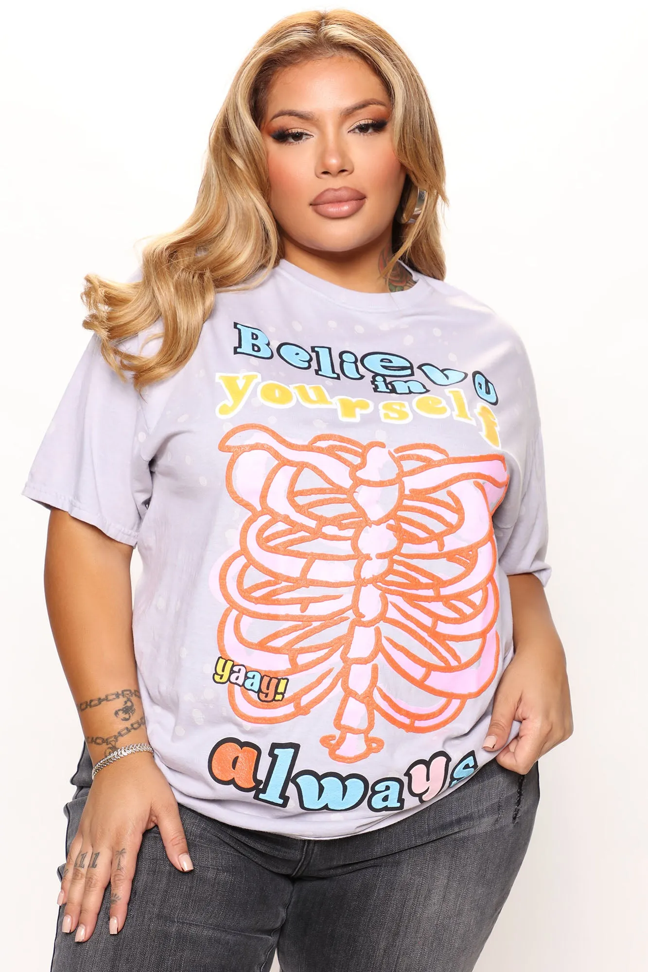 Believe In Yourself Glow In The Dark Top - Grey