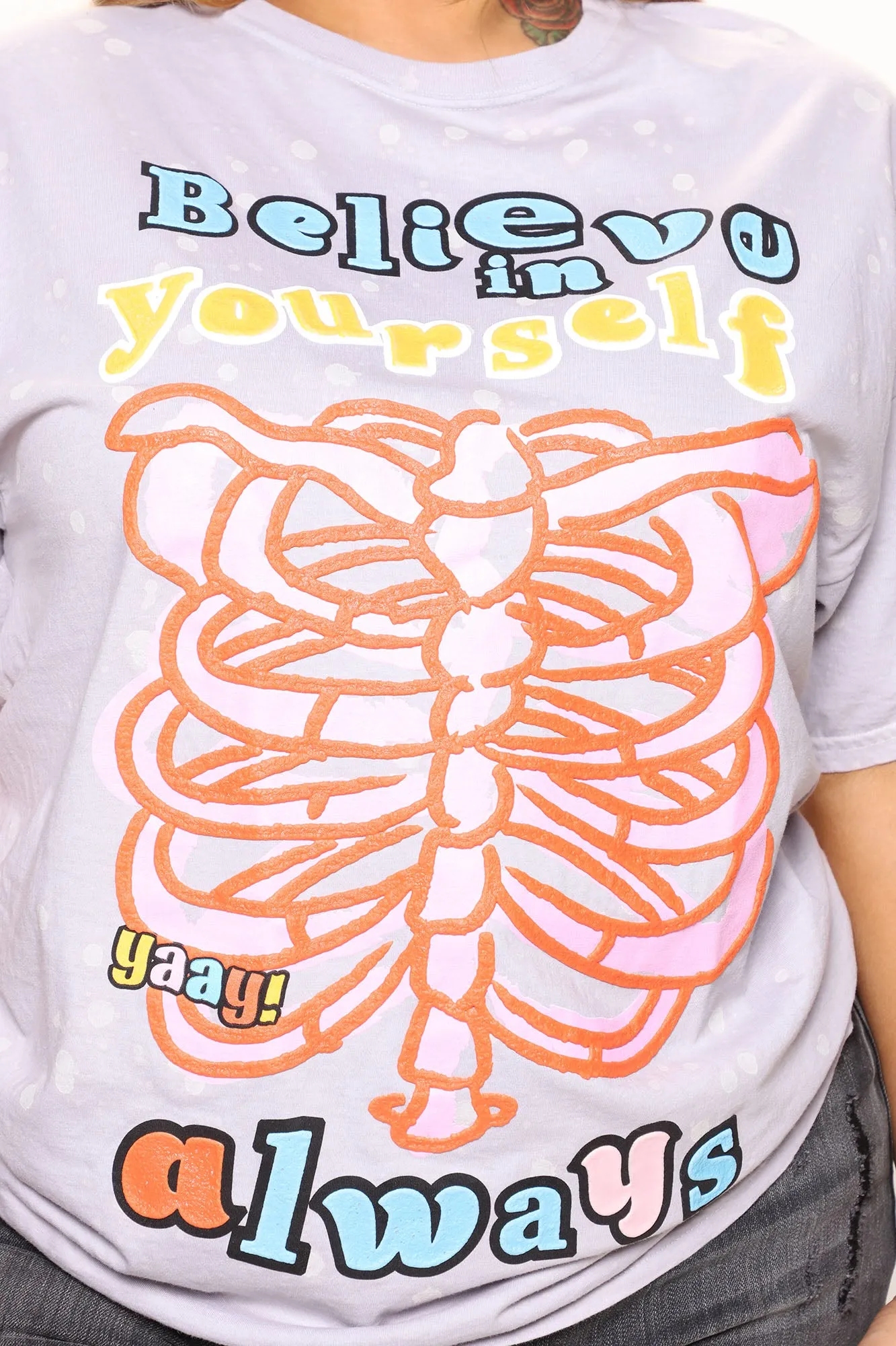 Believe In Yourself Glow In The Dark Top - Grey