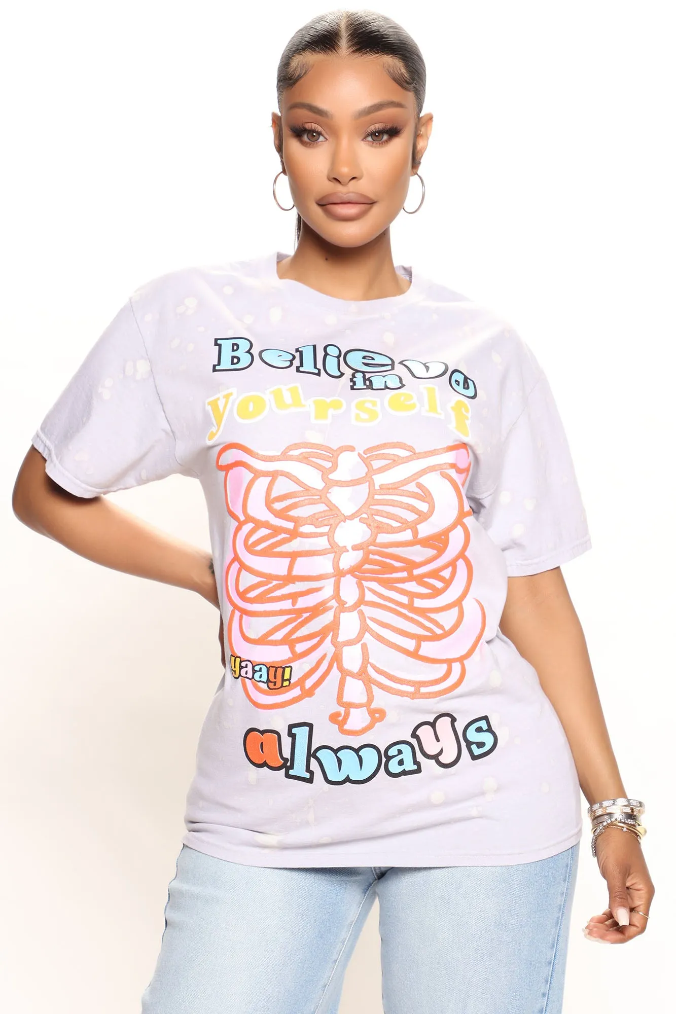 Believe In Yourself Glow In The Dark Top - Grey