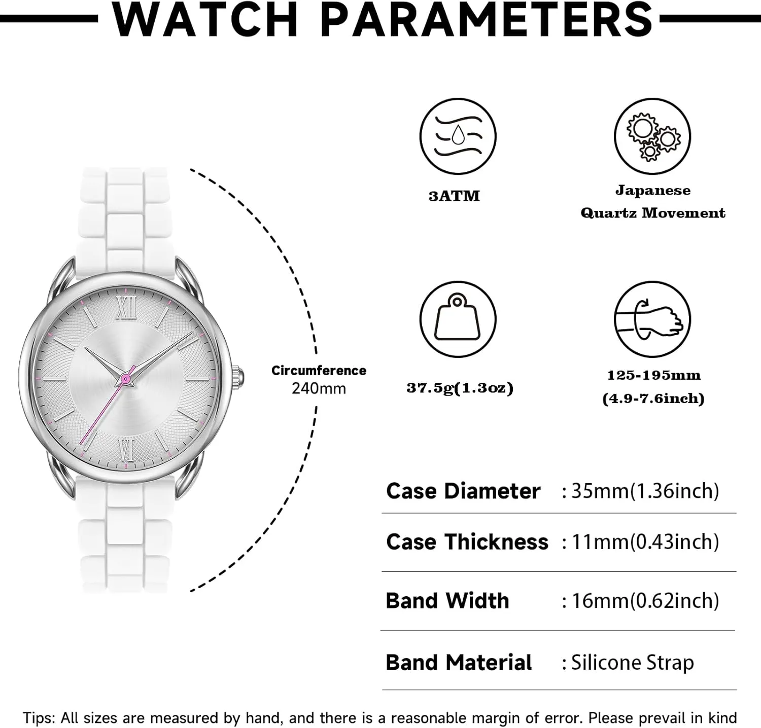 Bisley Women Watch 35MM Watch Roman Number Easy to Read Watch
