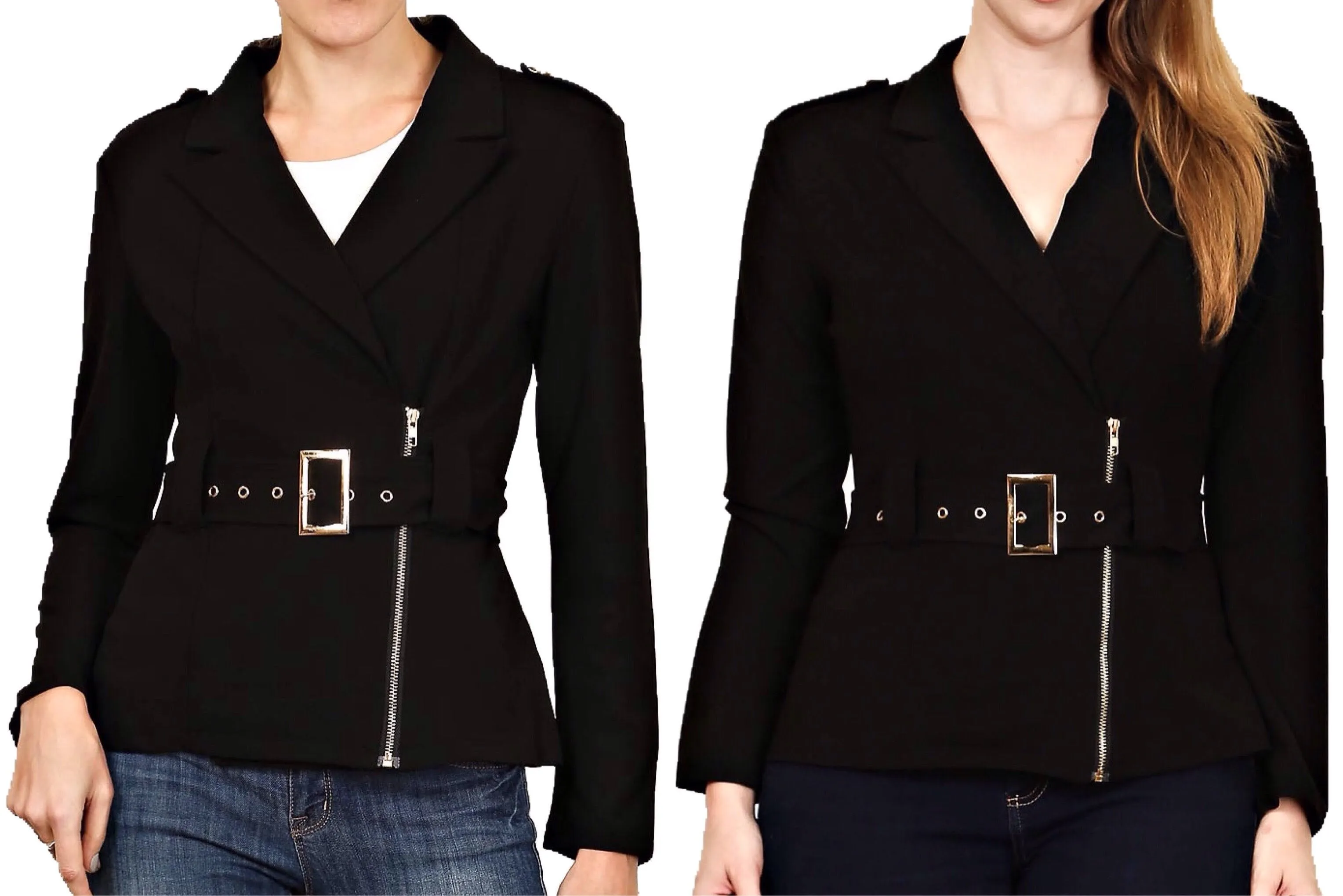 Blazer Jacket with Buckle Belt