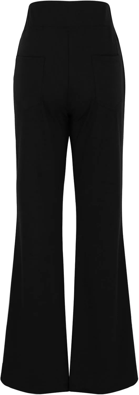 Bootcut Dress Pants for Women,High Waisted Straight Business Pant,Casual Work Trouser,Pull On Office Slacks with Pockets 2025