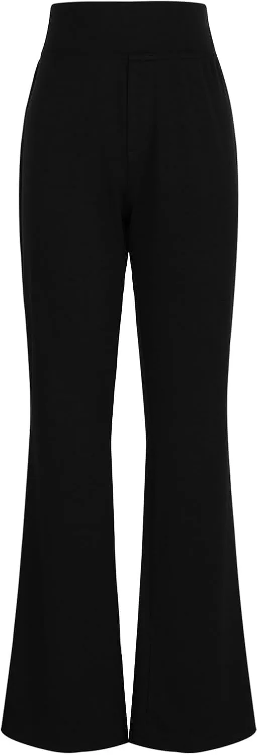 Bootcut Dress Pants for Women,High Waisted Straight Business Pant,Casual Work Trouser,Pull On Office Slacks with Pockets 2025