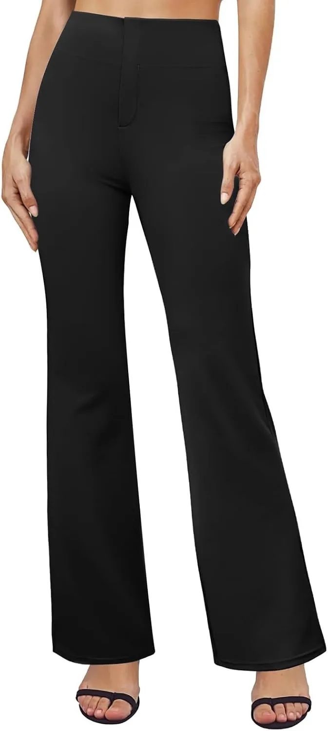 Bootcut Dress Pants for Women,High Waisted Straight Business Pant,Casual Work Trouser,Pull On Office Slacks with Pockets 2025