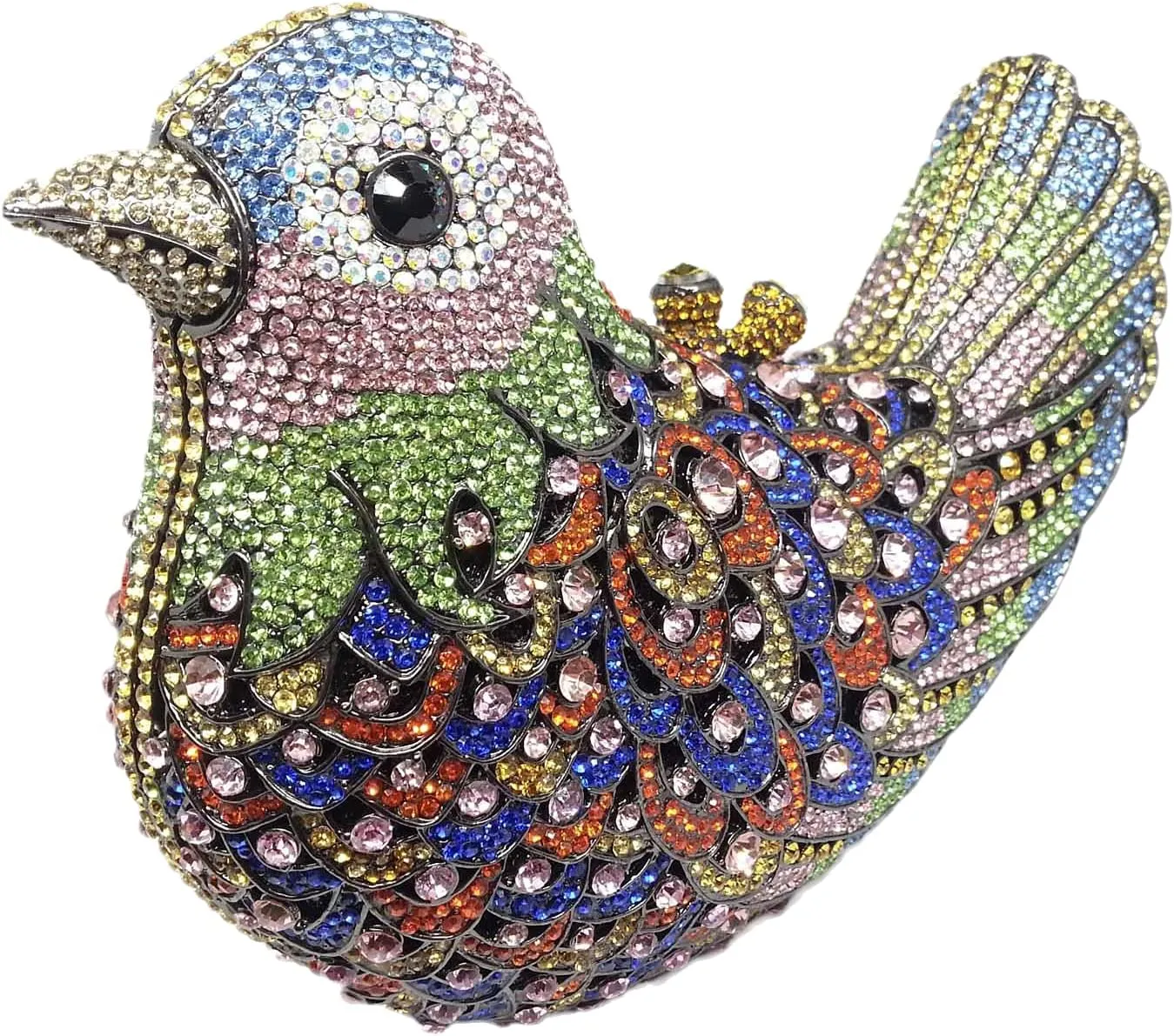 Boutique De FGG Bird Crystal Clutch Purses For Women Dressy Rhinestone Evening Bag Pigeon Prom Clutch Purse for Wedding,Mini