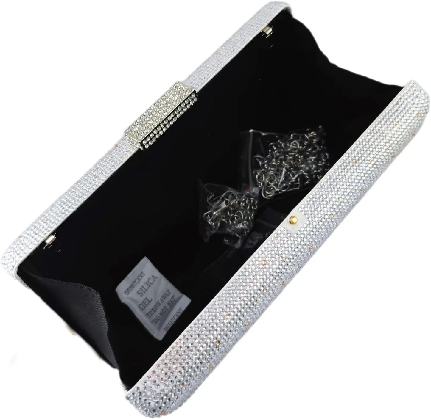 Boutique De FGG Crystal Evening Bags for Women Formal Party Box Clutch Wedding Rhinestone Handbags Bridal Clutch Purse,Mini