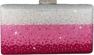Boutique De FGG Crystal Evening Bags for Women Formal Party Box Clutch Wedding Rhinestone Handbags Bridal Clutch Purse,Mini