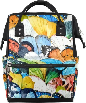 Butterfly Wings Diaper Bag Tote Large Capacity Waterproof with Adjustable Shoulder Strap and Pram Straps Mommy Bag for Hospital Beach Weekender Travel