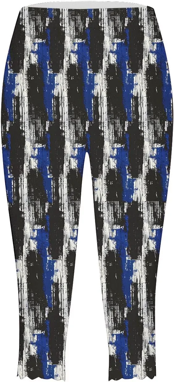 Capri Leggings for Women Floral Print High Waist Capris Pants Tummy Control Knee Length Slim Fit Yoga Trouser 2025