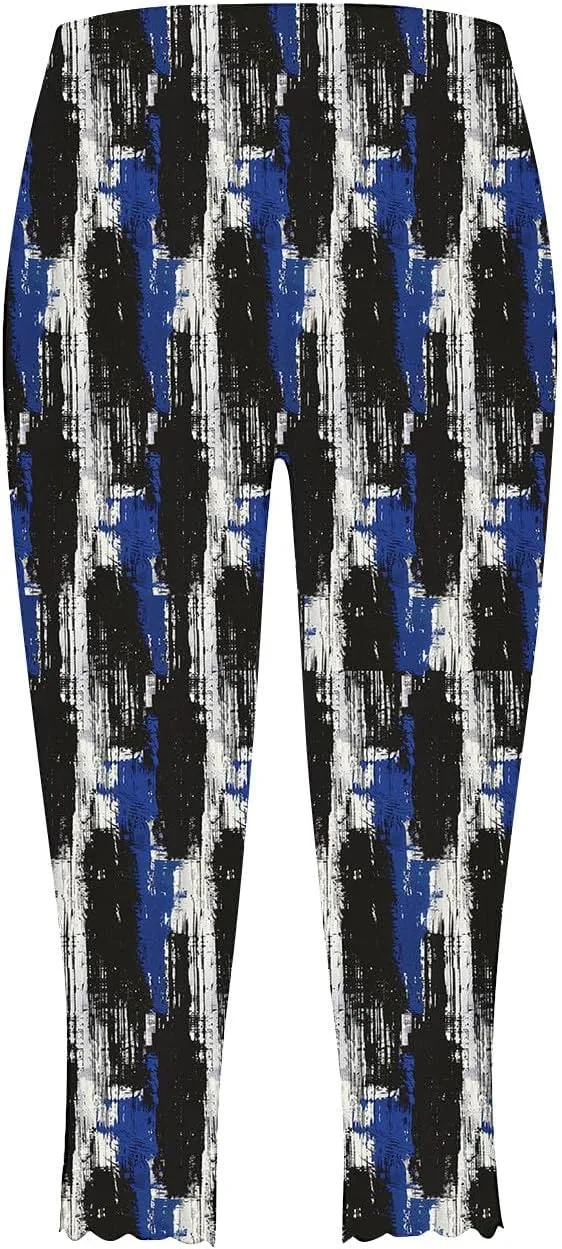 Capri Leggings for Women Floral Print High Waist Capris Pants Tummy Control Knee Length Slim Fit Yoga Trouser 2025