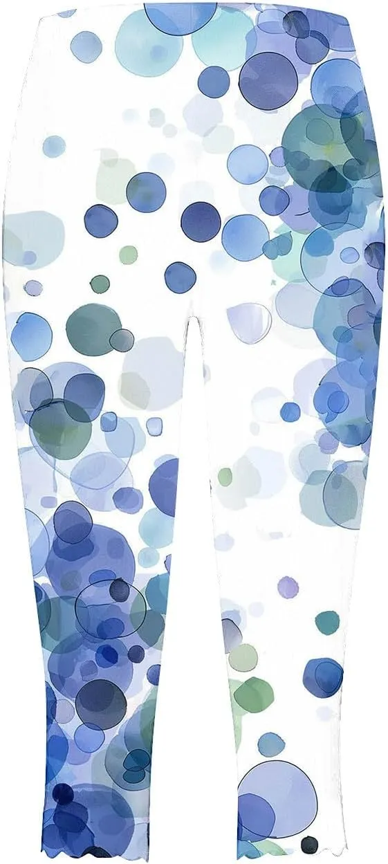 Capri Leggings for Women Floral Print High Waist Capris Pants Tummy Control Knee Length Slim Fit Yoga Trouser 2025