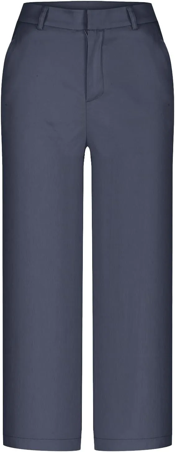 Capri Pants for Women Summer 2025 Casual Dress Pants Button Zipper Straight Leg Cropped Trouser Loose Office Suit Trousers
