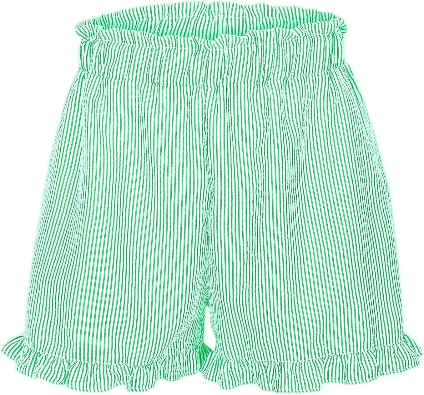 Casual Shorts for Women Summer High Waisted Striped Wide Leg Shorts Loose Fit Ruffled Breathable Comfort Trendy Skorts