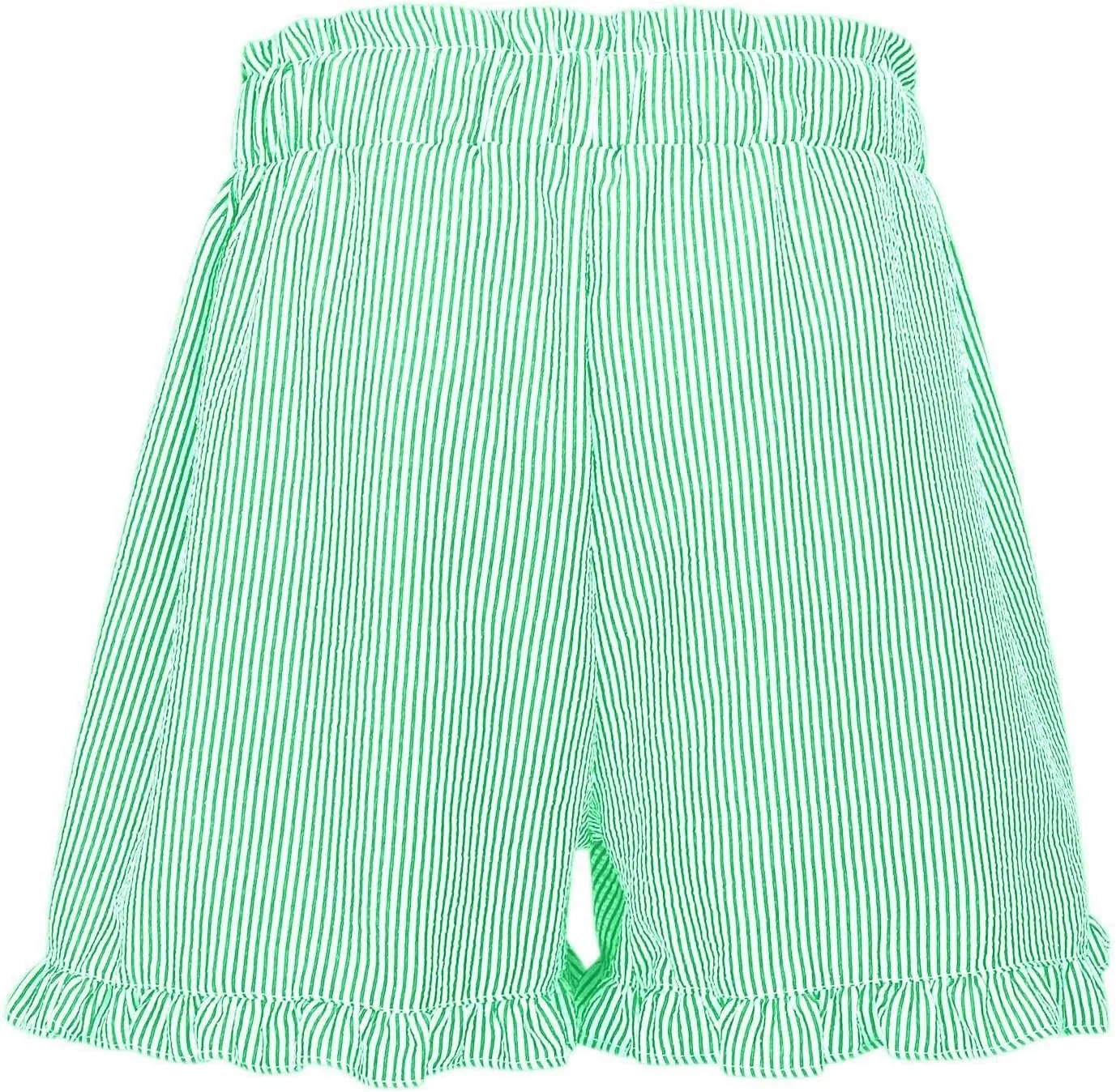 Casual Shorts for Women Summer High Waisted Striped Wide Leg Shorts Loose Fit Ruffled Breathable Comfort Trendy Skorts