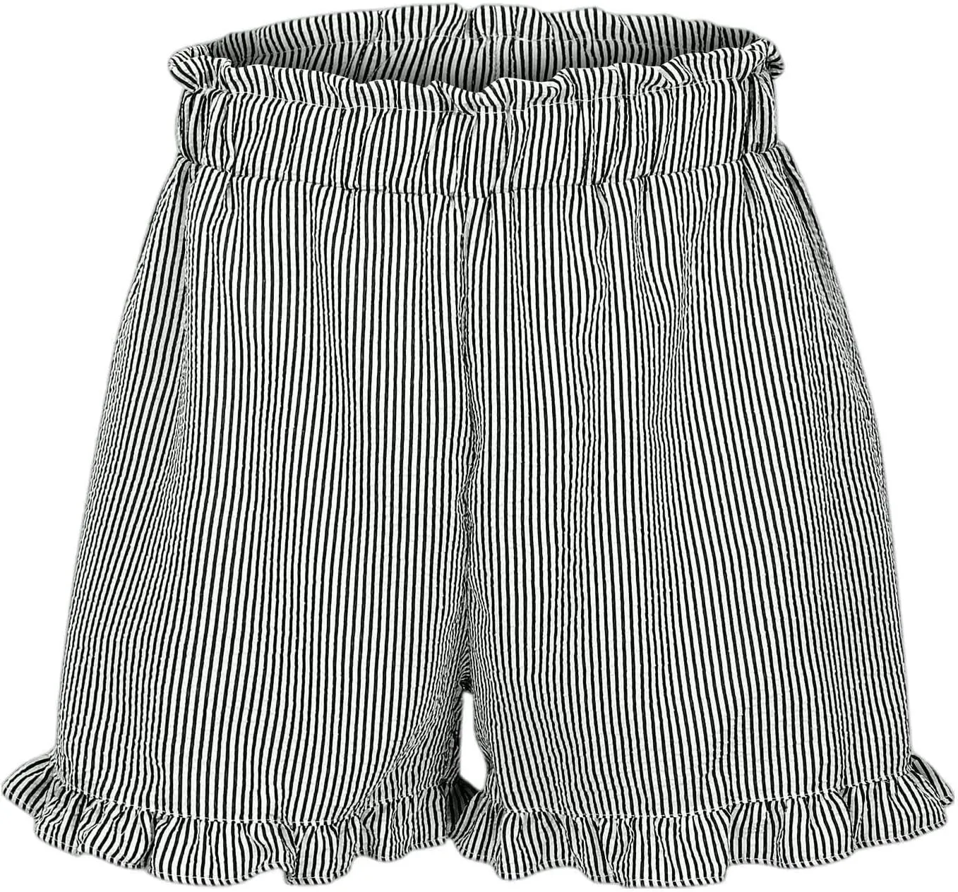 Casual Shorts for Women Summer High Waisted Striped Wide Leg Shorts Loose Fit Ruffled Breathable Comfort Trendy Skorts