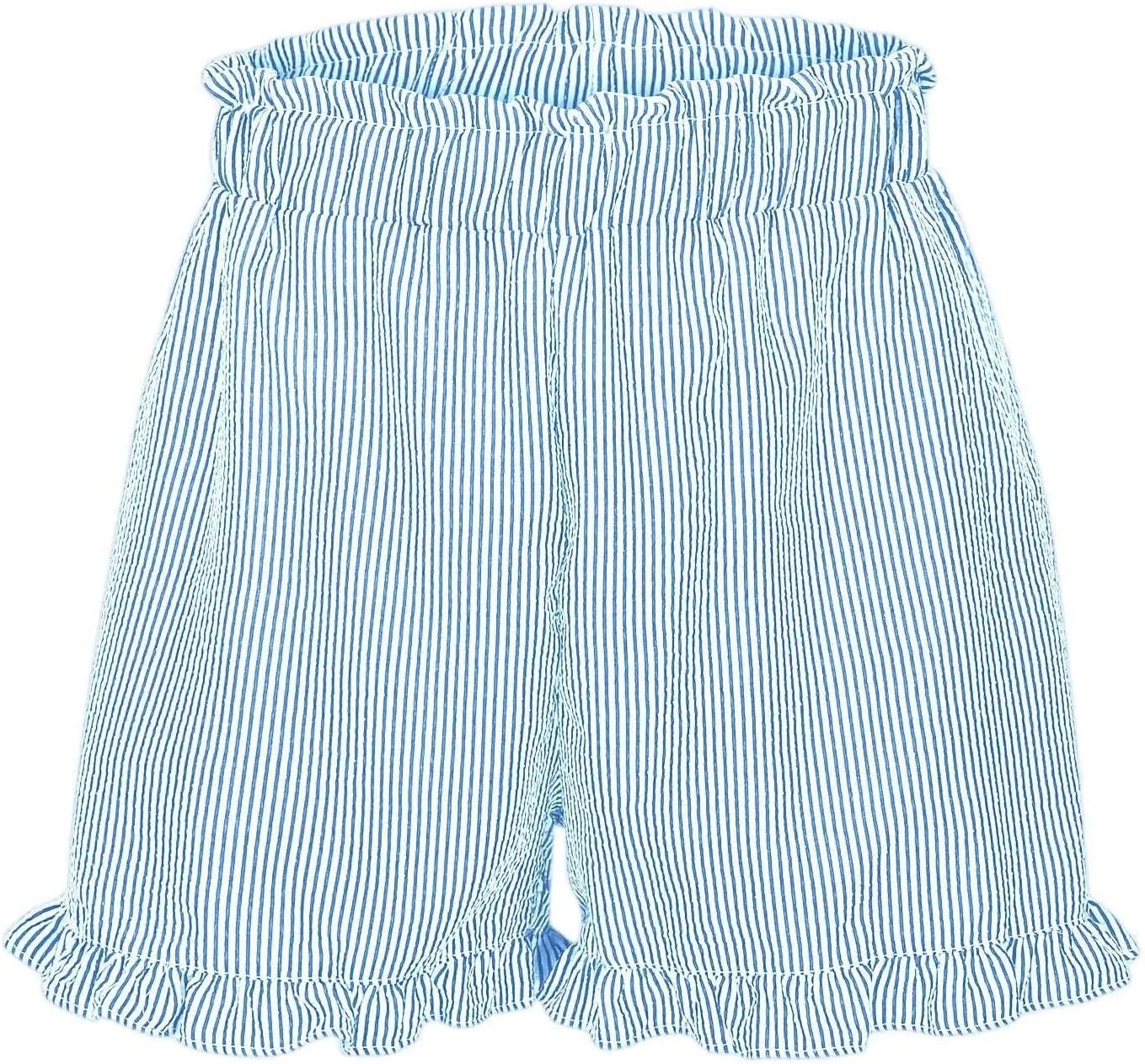 Casual Shorts for Women Summer High Waisted Striped Wide Leg Shorts Loose Fit Ruffled Breathable Comfort Trendy Skorts