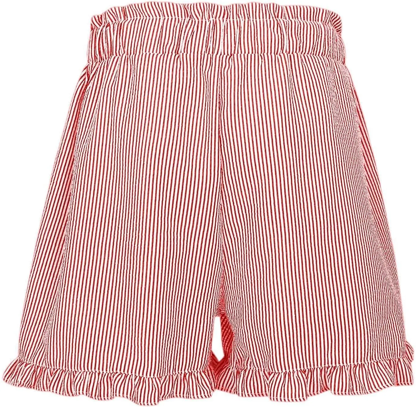 Casual Shorts for Women Summer High Waisted Striped Wide Leg Shorts Loose Fit Ruffled Breathable Comfort Trendy Skorts
