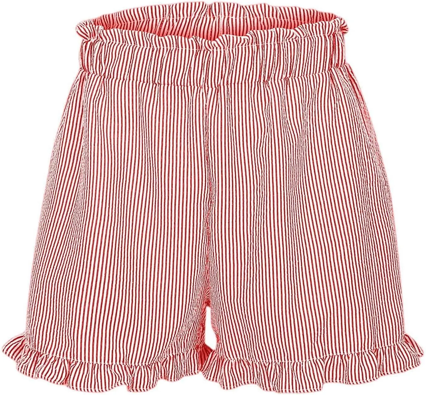 Casual Shorts for Women Summer High Waisted Striped Wide Leg Shorts Loose Fit Ruffled Breathable Comfort Trendy Skorts