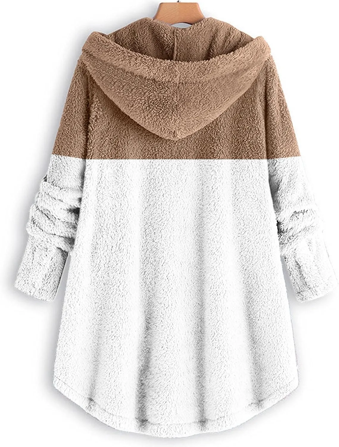 Ceboyel Womens Sherpa Teddy Coat With Hood Fleece Fuzzy Winter Jackets Button Down Cardigan Cute Warm Loungewear 2023