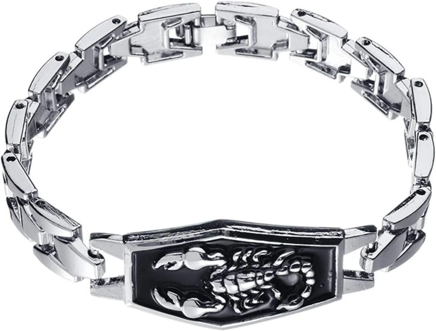 Charm Bracelet for Women, Men Scorpion Carved Charm Chain Bracelet Bangle Motorcycle Wristband Jewelry for Valentine's Day Gift Birthday Present