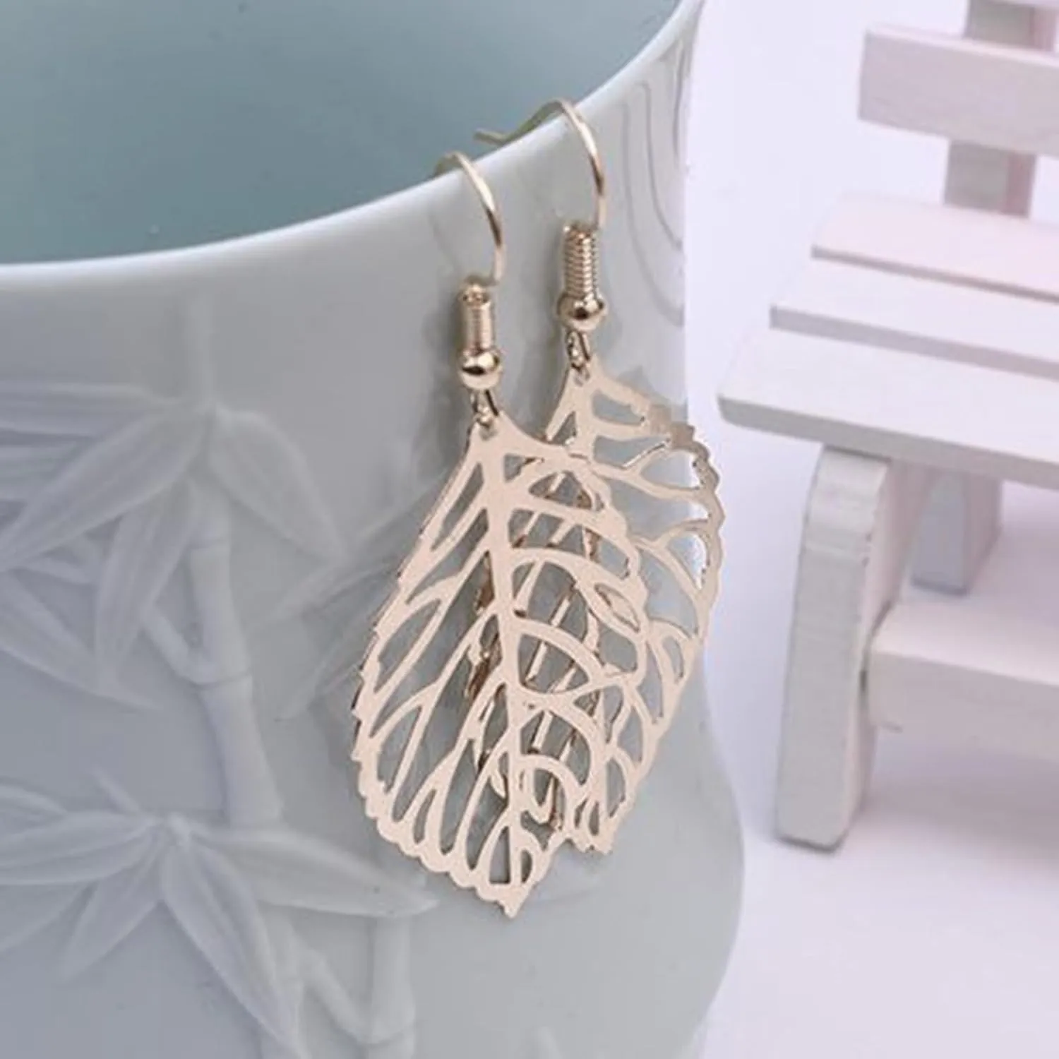 Charm Enhancing Earrings Sophisticated Hollow Leaf Dangle Drop Bohemian Charms Pendants Vintage Minimalist Hypoallergenic Jewelry