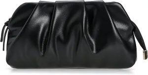 CHARMING TAILOR Chic Soft Vegan Leather Clutch Bag Dressy Pleated PU Evening Purse for Women