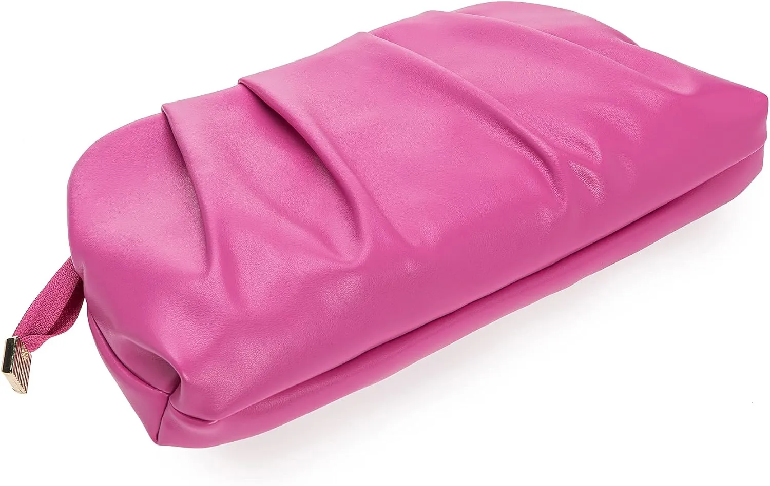 CHARMING TAILOR Chic Soft Vegan Leather Clutch Bag Dressy Pleated PU Evening Purse for Women