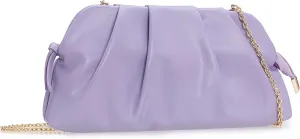 CHARMING TAILOR Chic Soft Vegan Leather Clutch Bag Dressy Pleated PU Evening Purse for Women